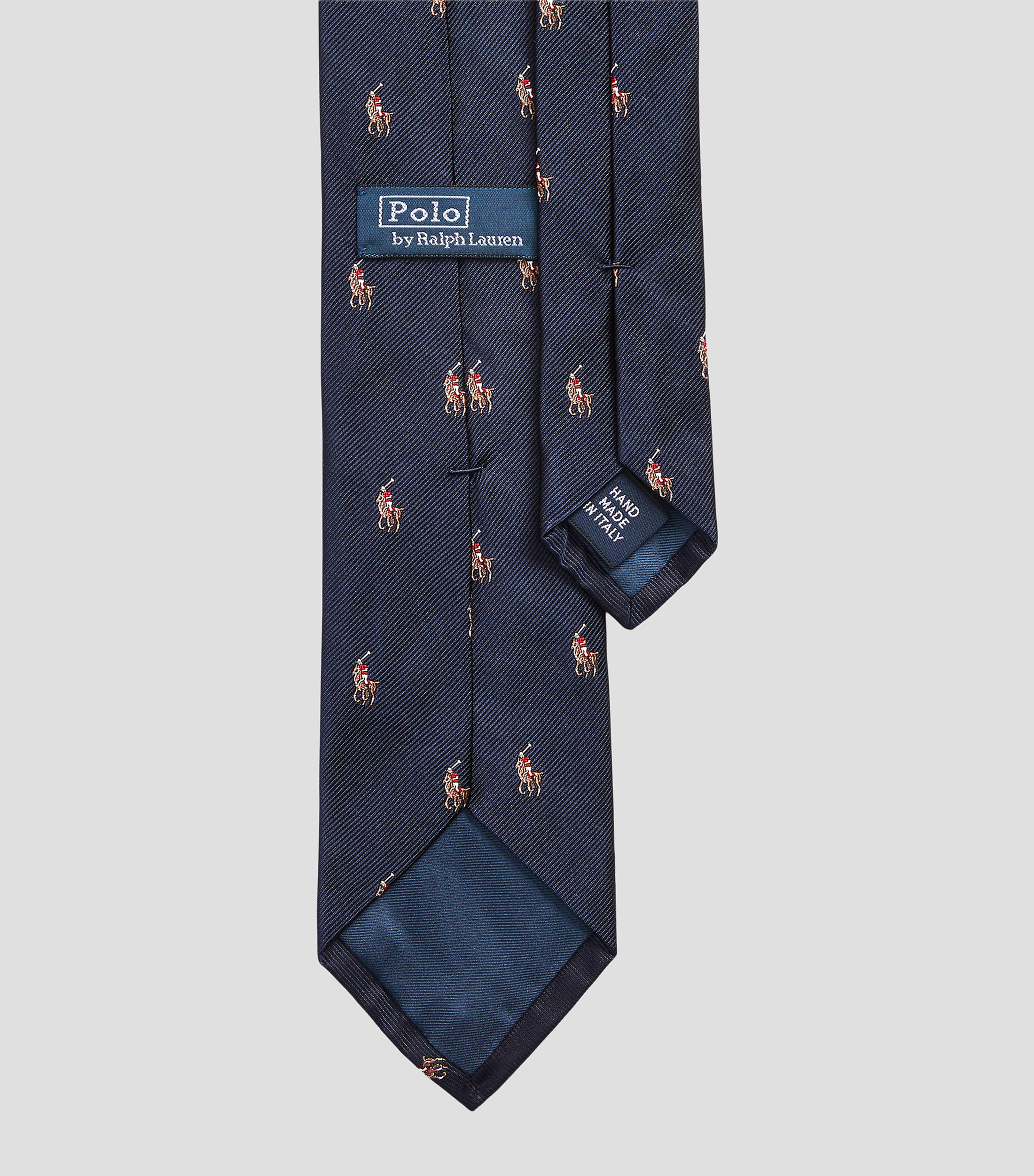 Corbata estrecha de seda repp Polo Pony Hombre